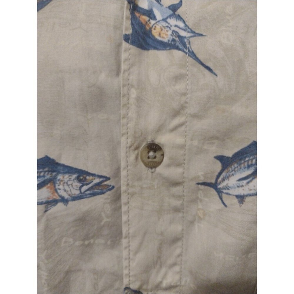 Columbia Sportswear Company Short Sleeve Fish Print Button Shirt Mens Large L - Picture 4 of 13